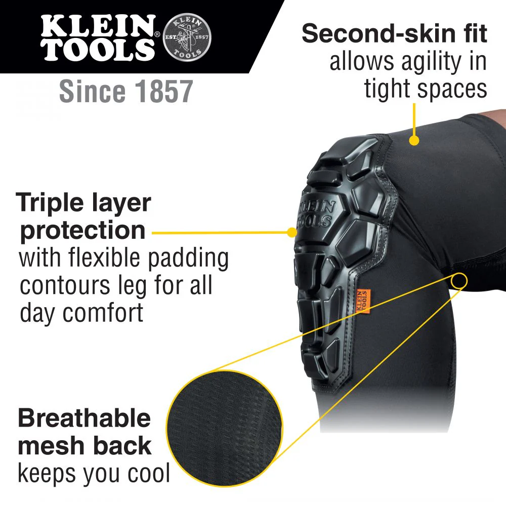 Klein Tools Heavy Duty Knee Pad Sleeves, M/L, Model 60511 - Image 2