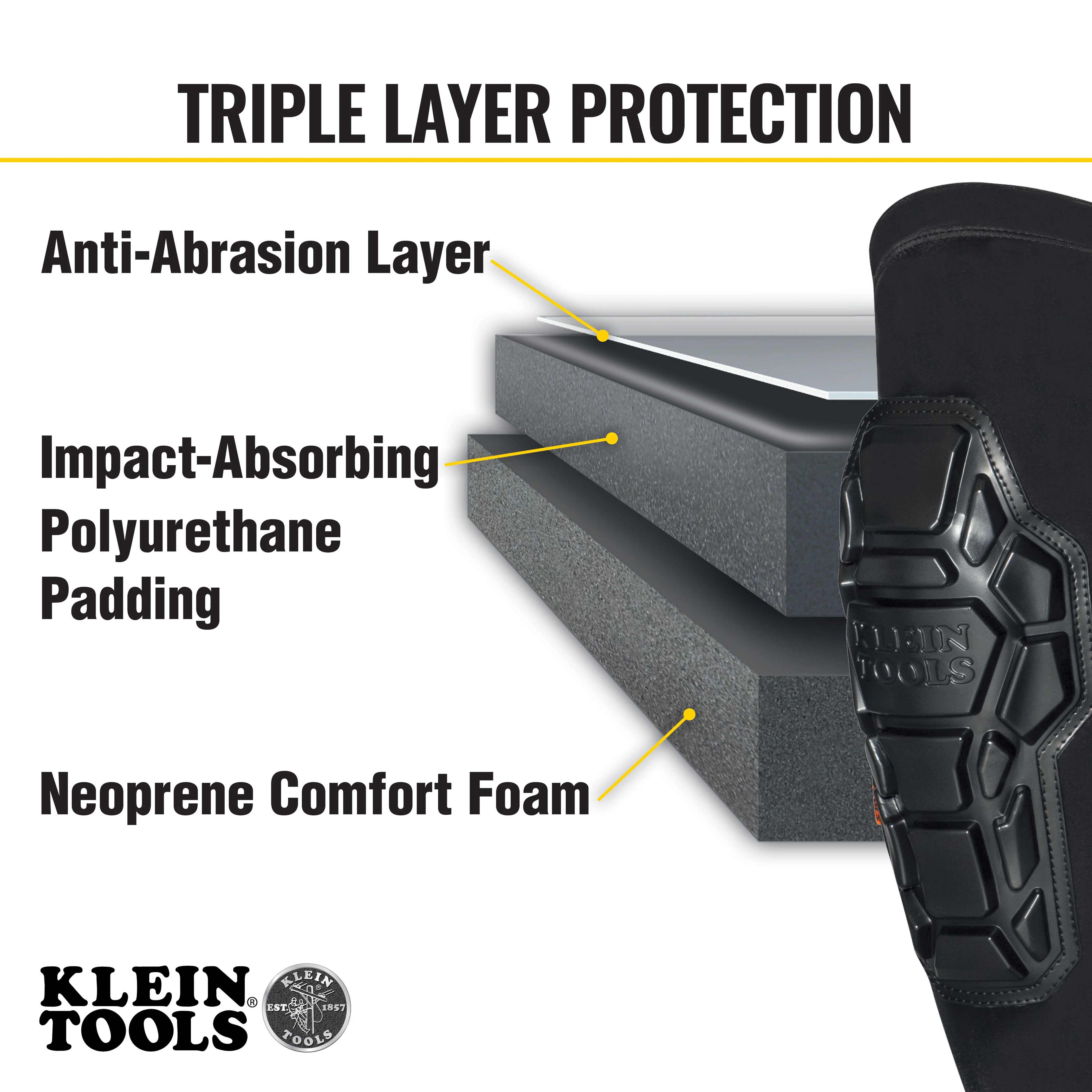 Klein Tools Heavy Duty Knee Pad Sleeves, S/M, Model 60615 - Image 4