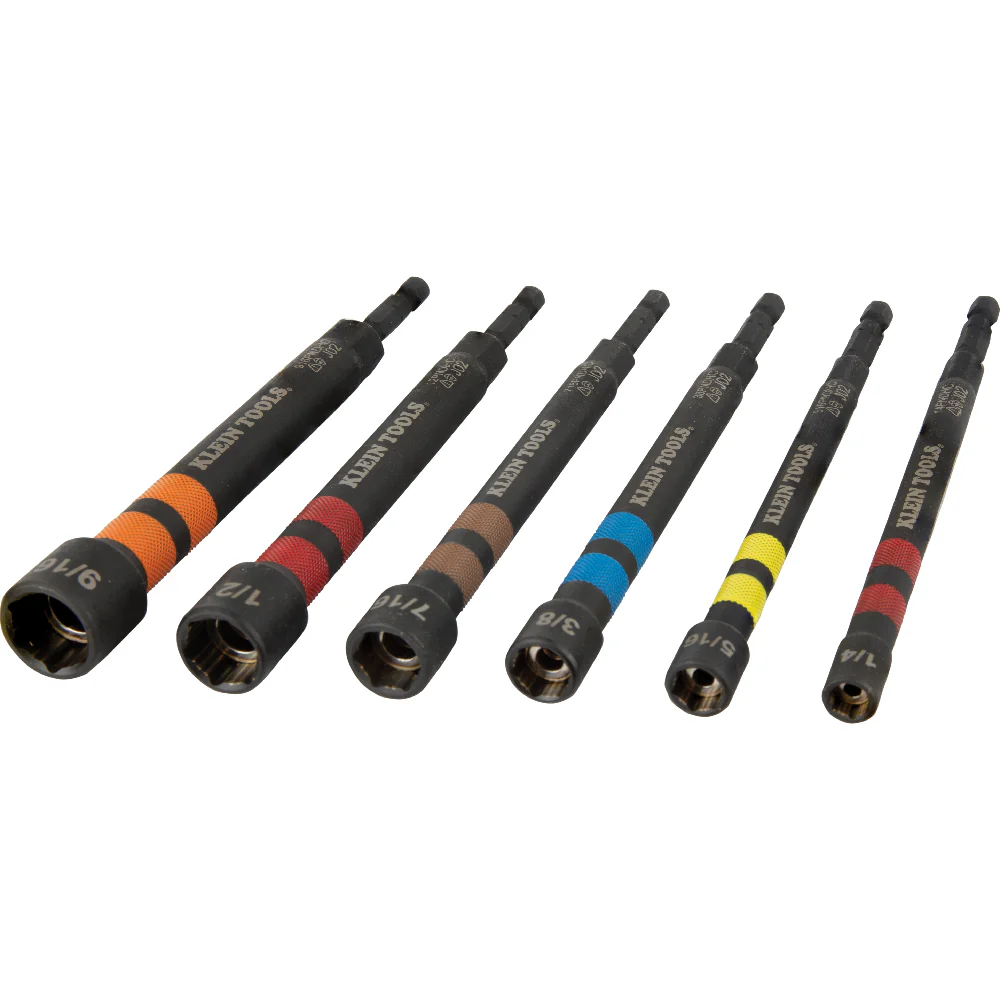 Klein Tools Hollow Magnetic Color-Coded Ratcheting Power Nut Driver, 7-Piece, Model 32950 - Image 7