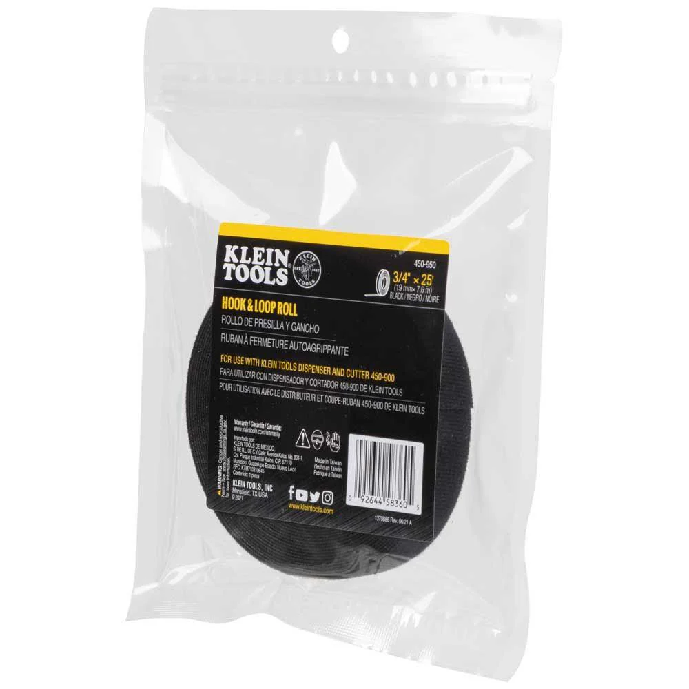 Klein Tools Hook & Loop Roll, 3/4" 25', Black, Model 450-950 - Image 14