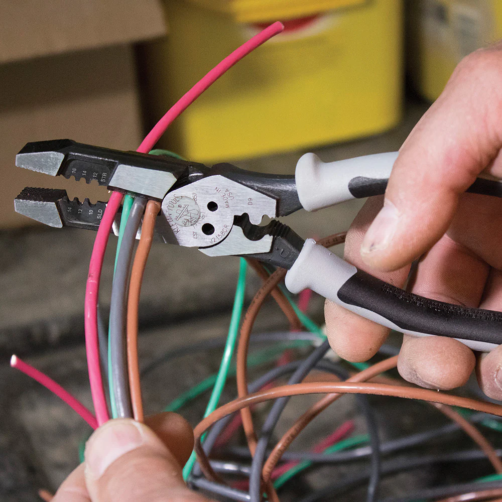 Klein Tools Hybrid Pliers with Crimper and Wire Stripper, Model J215-8CR - Image 8