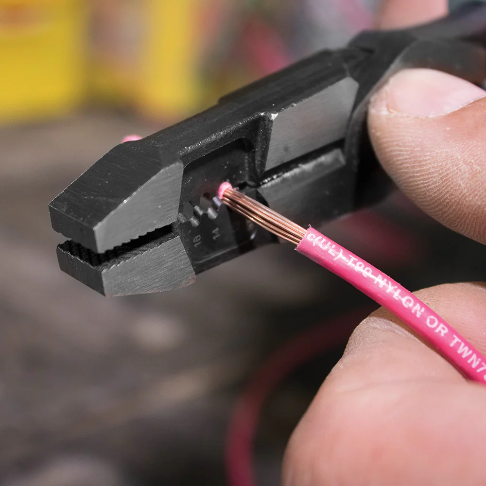 Klein Tools Hybrid Pliers with Crimper and Wire Stripper, Model J215-8CR - Image 9