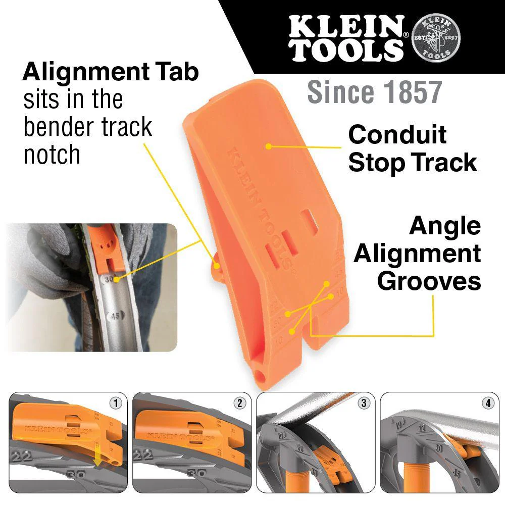 Klein Tools Iron Conduit Bender 1'' EMT with Angle Setter™, Model 51605 - Image 3