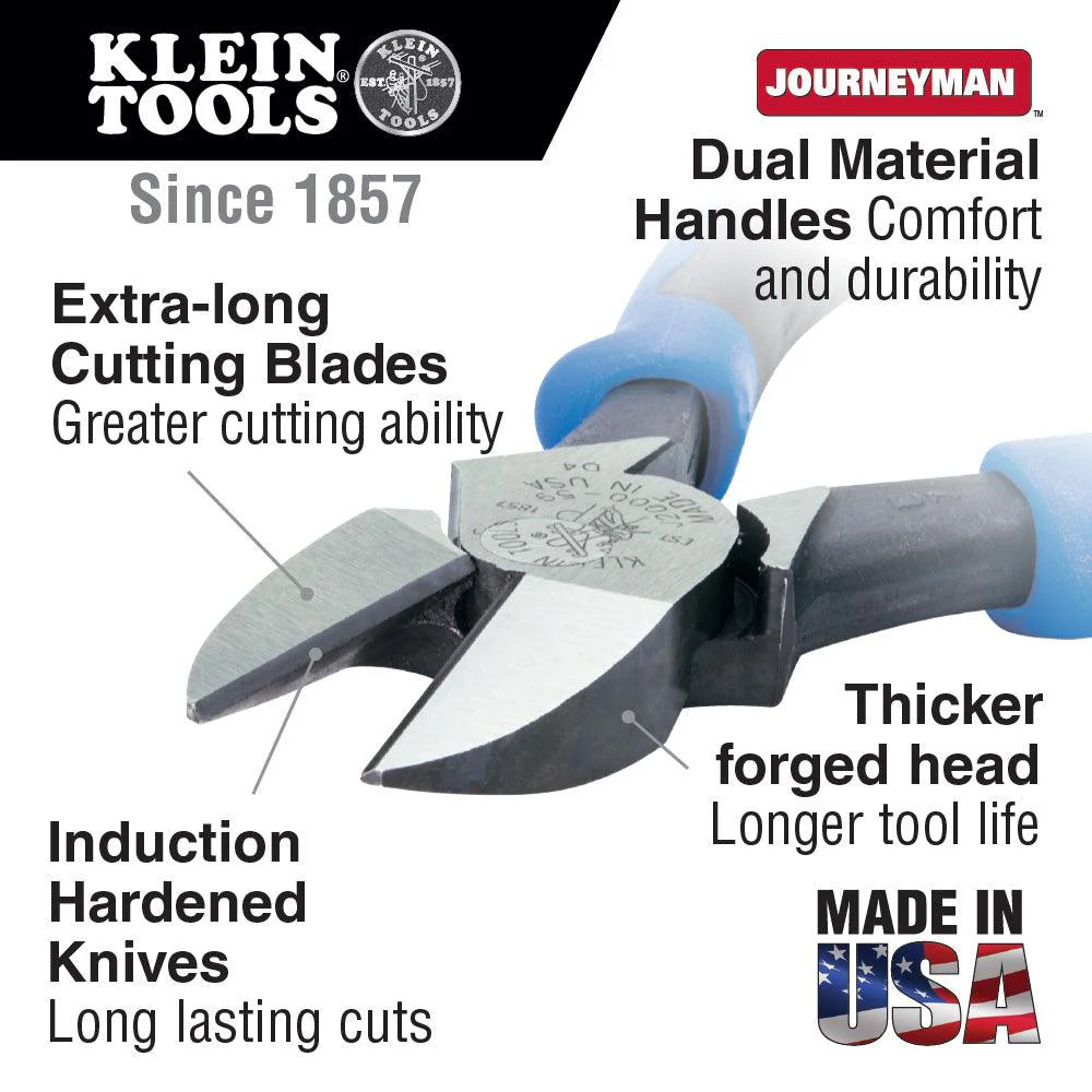 Klein Tools Journeyman Heavy-Duty Diagonal-Cut Pliers, Model J200059 - Image 6