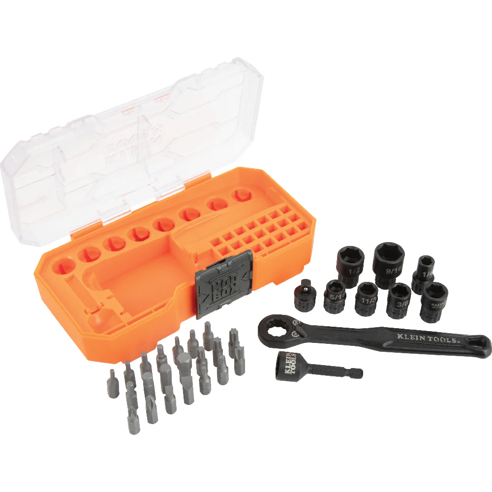 Klein Tools KNECT 1/4-Inch Drive Impact-Rated Pass Through Socket Set, 32-Piece, Model 65300 - Image 7