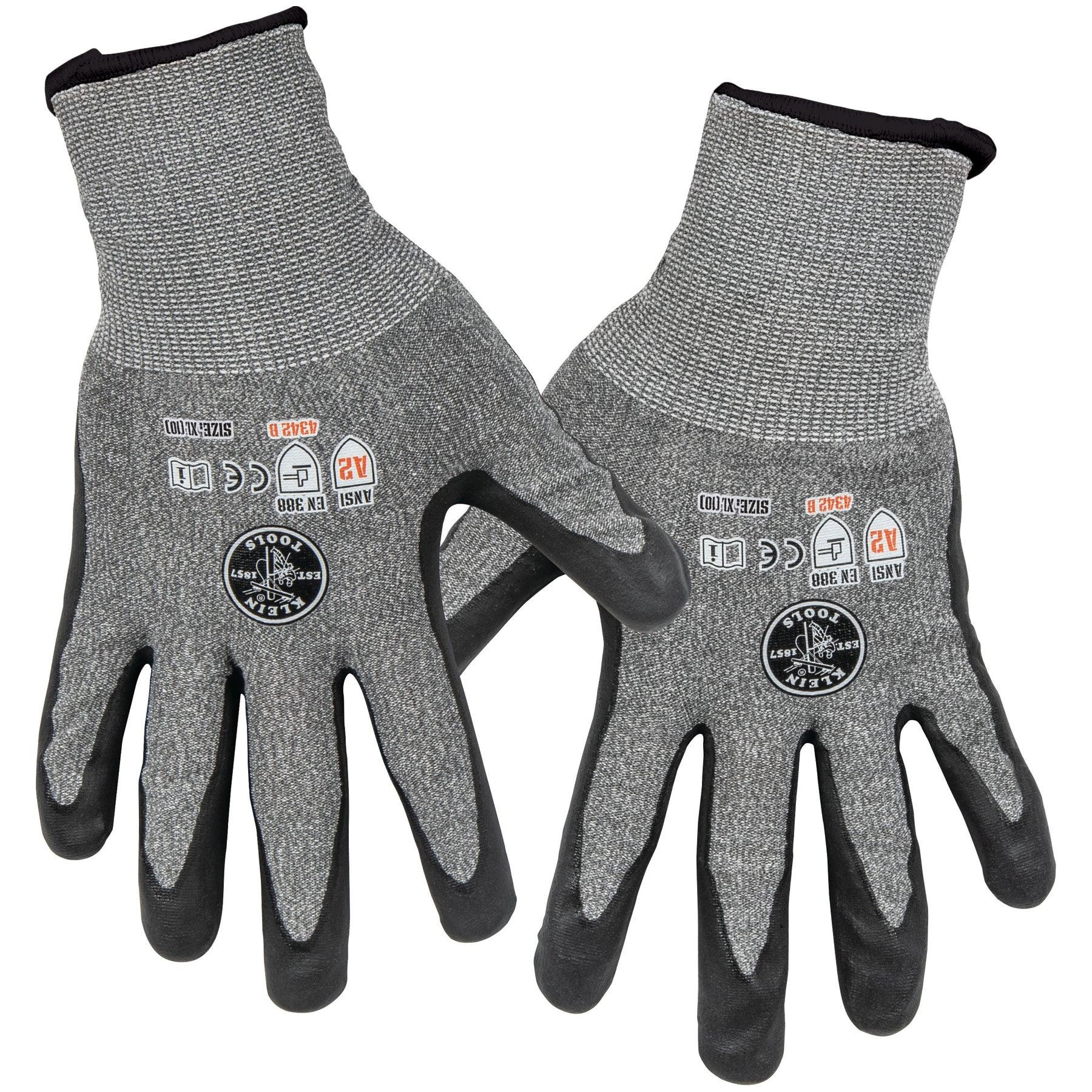 Klein Tools Large Cut 2 Touchscreen Leather Gloves (2 Pairs) Model 60185 - Image 6
