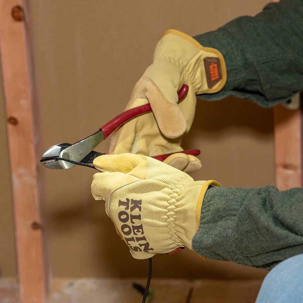 Klein Tools Leather All Purpose Gloves, Medium, Model 60607 - Image 10