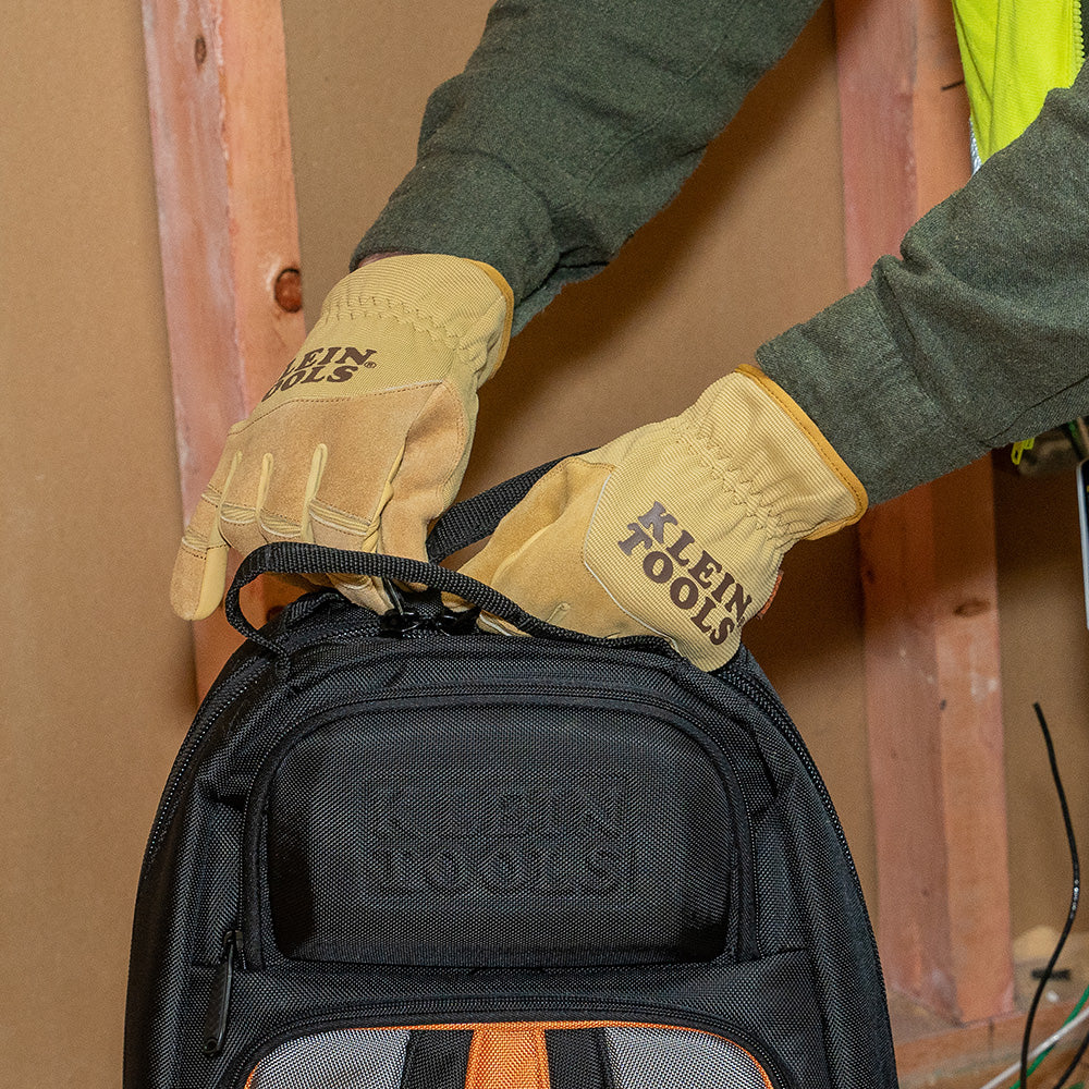 Klein Tools Leather All Purpose Gloves, Medium, Model 60607 - Image 11