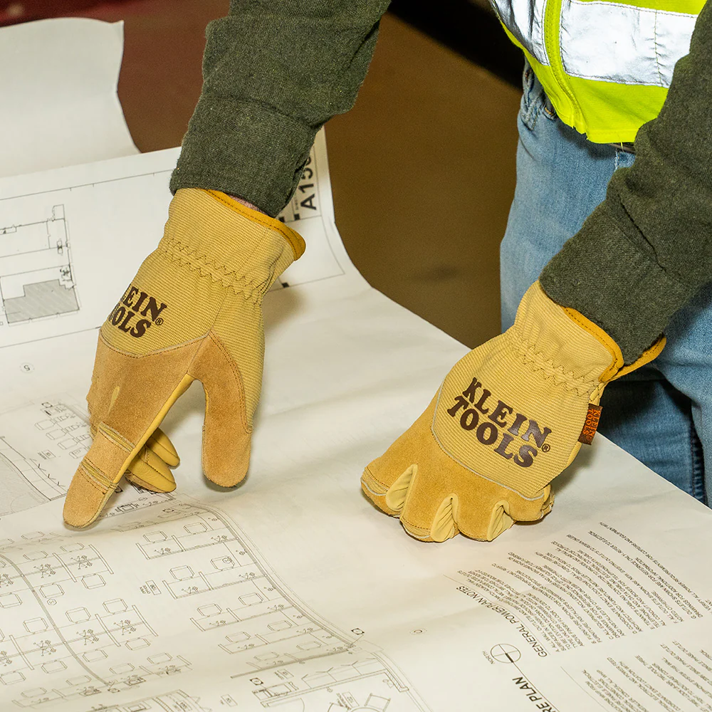 Klein Tools Leather All Purpose Gloves, Small, Model 60606 - Image 6
