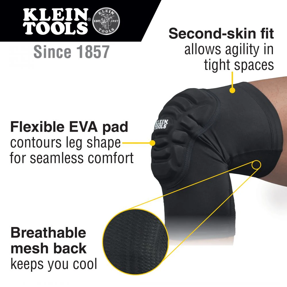 Klein Tools Lightweight Knee Pad Sleeves, Medium/Large, Model 60492* - Image 2