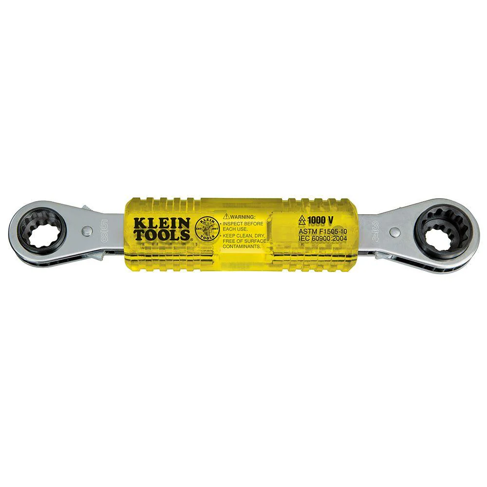 Klein Tools Lineman's Insulating 4-in-1 Box Wrench, Model KT223X4-INS