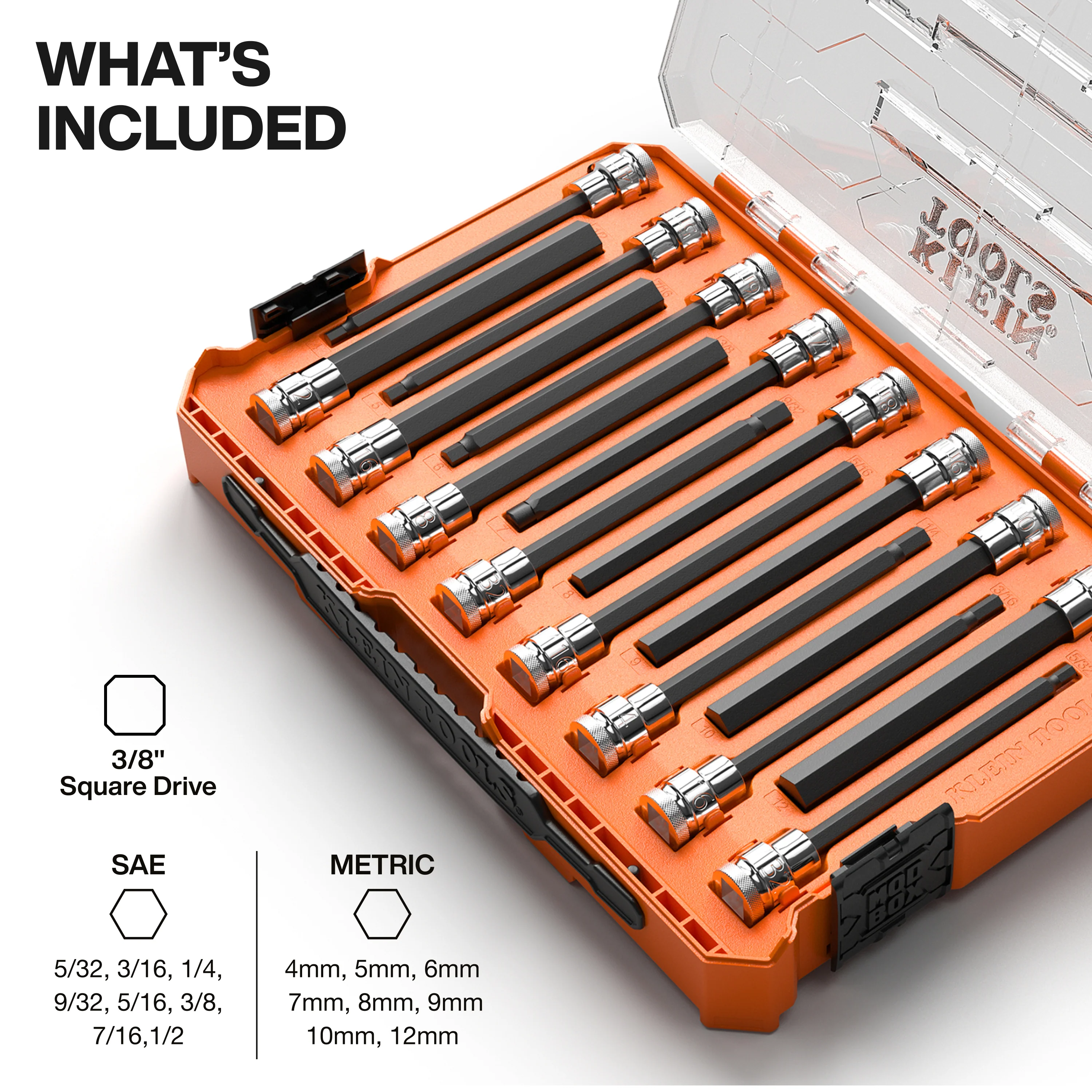 Klein Tools Long Hex Bit Socket Set, SAE and Metric, 16-Piece 652216HEXL - Image 5