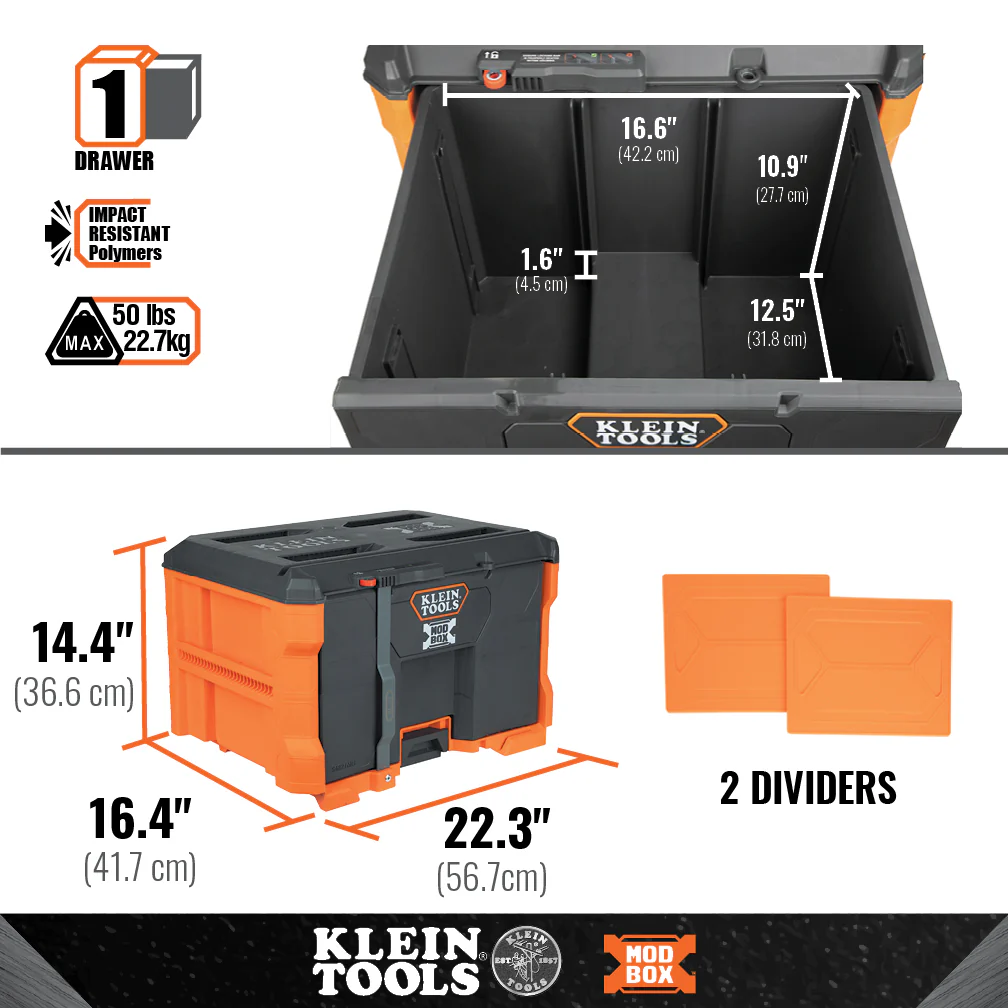 Klein Tools MODbox Single Drawer Toolbox, Model 54821MB - Image 5