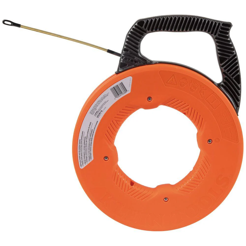 Klein Tools Multi-Groove Fiberglass Fish Tape with Spiral Steel Leader, 100-Foot, Model 56380* - Image 3