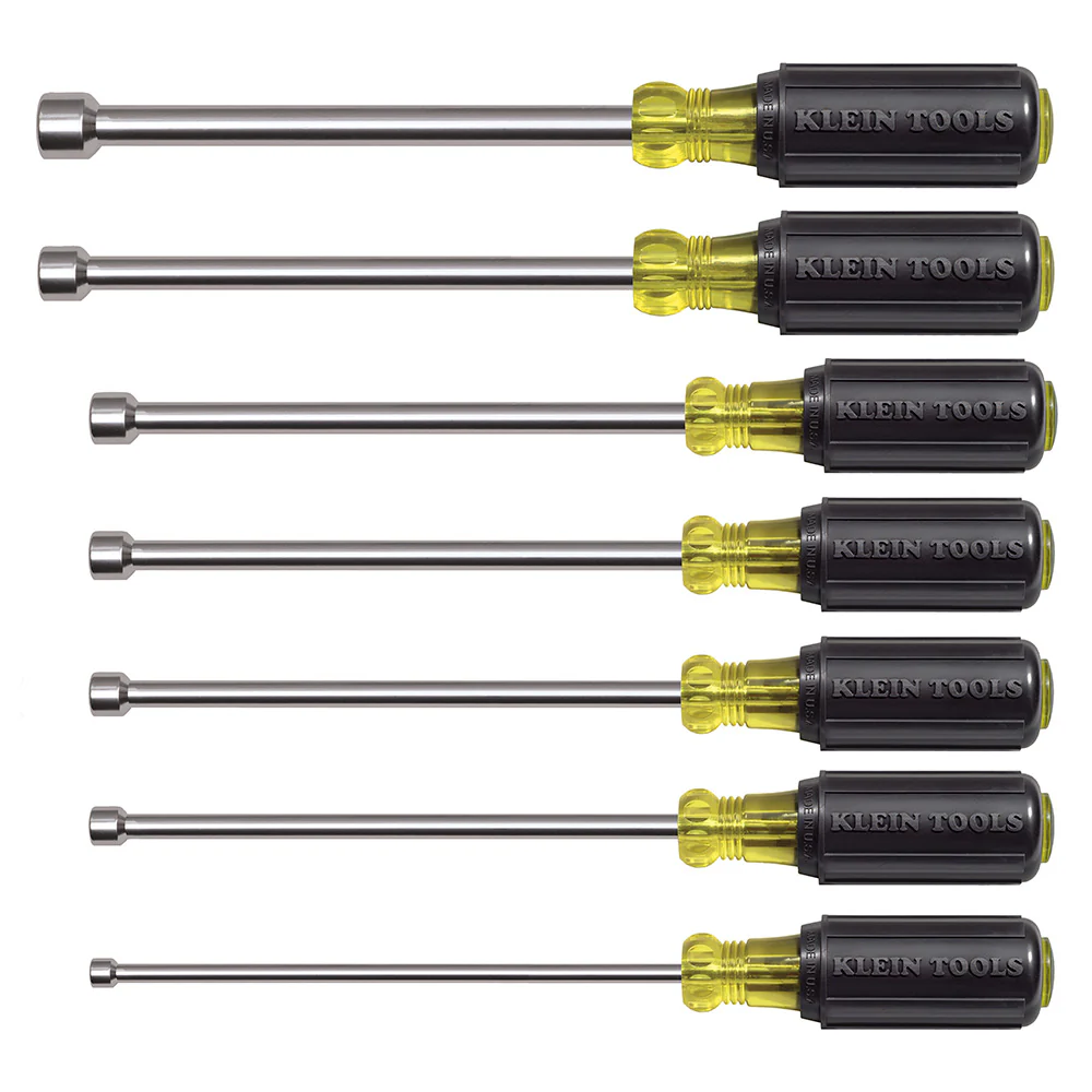 Klein Tools Nut Driver Set, Magnetic Nut Drivers, 6-Inch Shafts, 7-Piece, Model 647M*