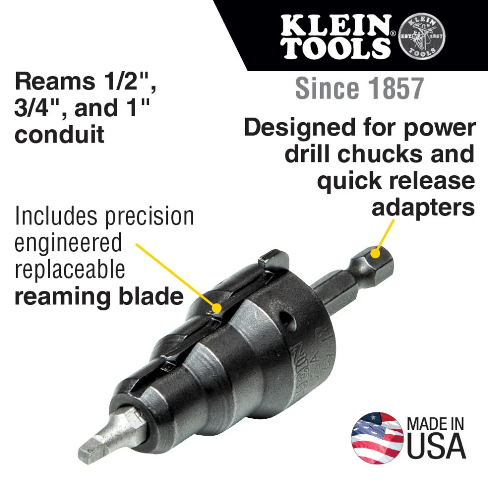 Klein Tools Power Conduit Reamer, Model 85091* - Image 2