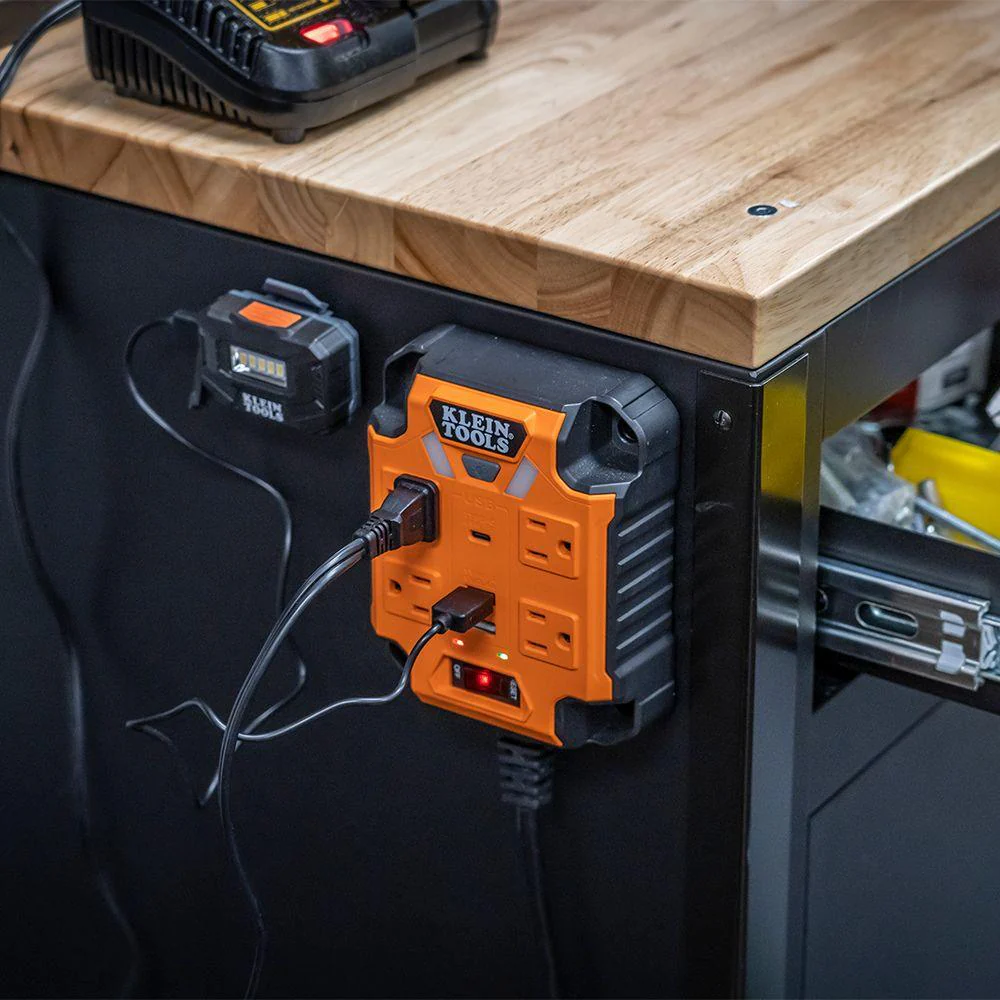 Klein Tools PowerBox 1, Magnetic Mounted Power Strip with Integrated LED Lights, Model 29601 - Image 5