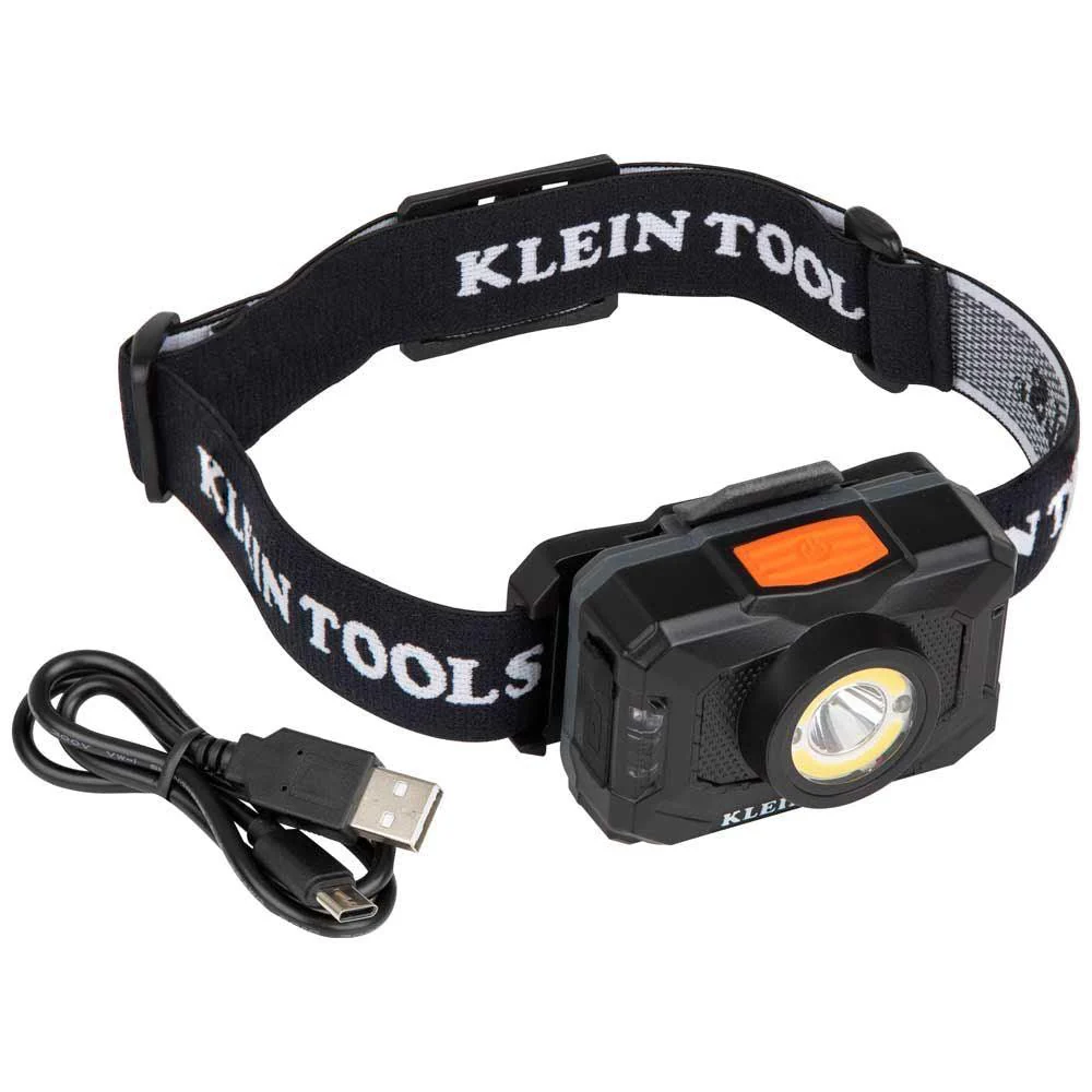 Klein Tools Rechargeable 2-Color LED Headlamp with Fabric Strap, Model 56414