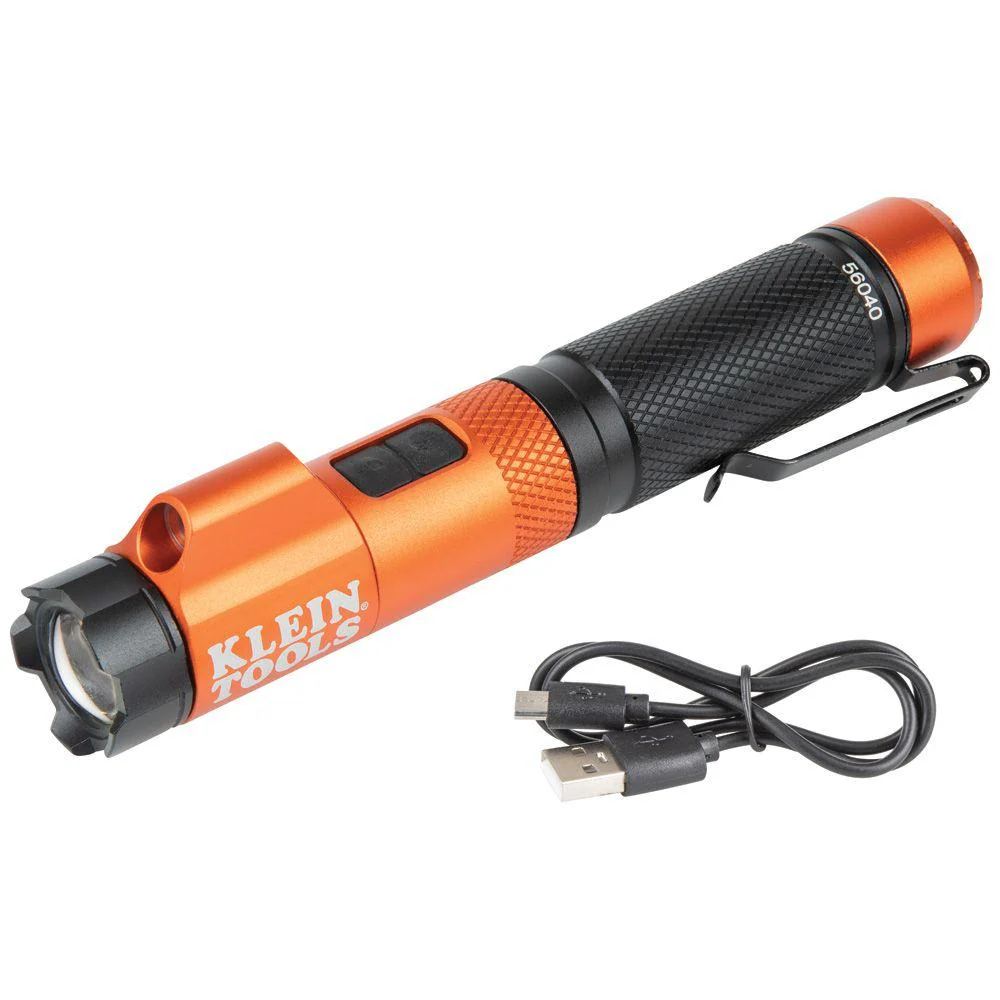Klein Tools Rechargeable Focus Flashlight with Laser, Model 56040