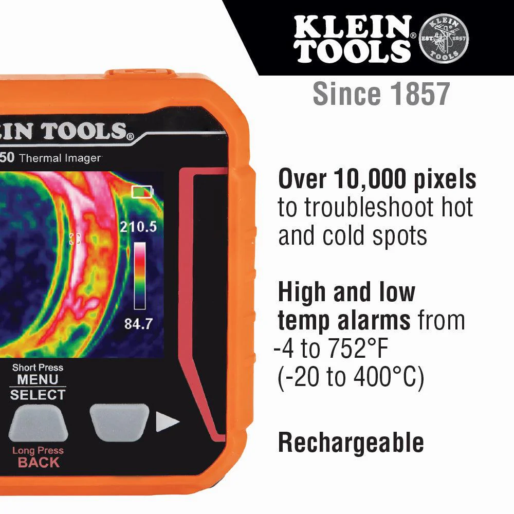Klein Tools Rechargeable Thermal Imager, Model TI250 - Image 9