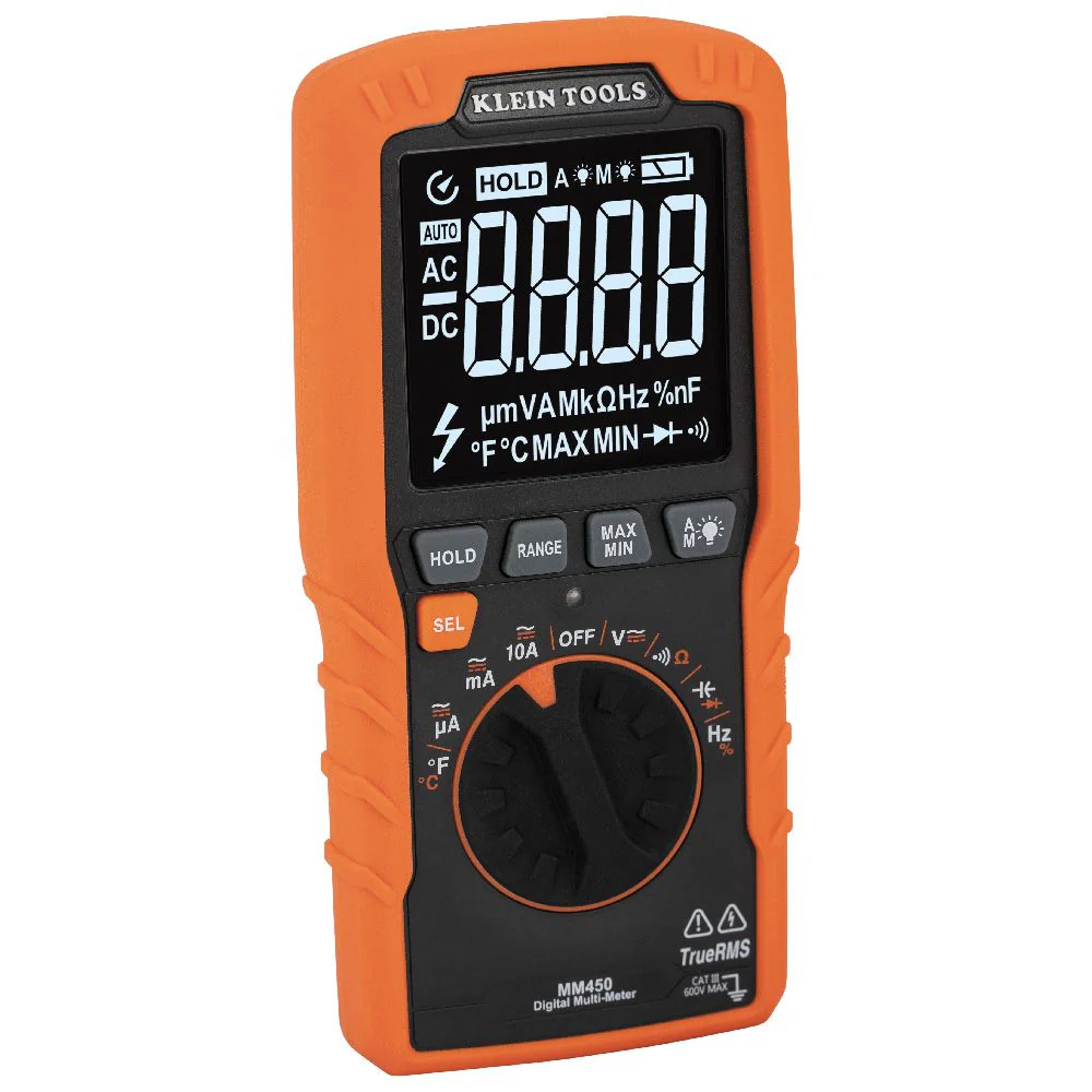 Klein Tools Slim Digital Multimeter, TRMS Auto-Ranging, 600V, Temp, Model MM450 - Image 14