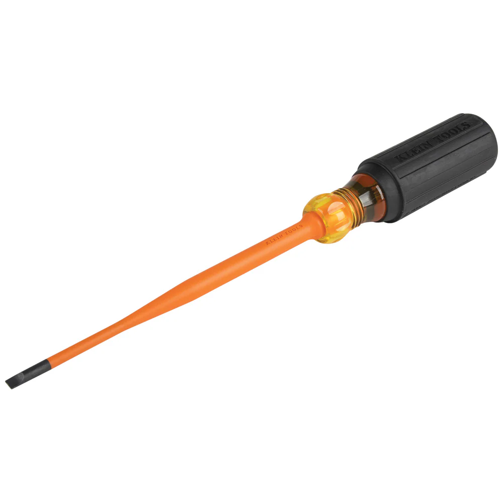 Klein Tools Slim-Tip Insulated Screwdriver, 3/16-Inch Cabinet, 6-Inch Round Shank, Model 6916INS*