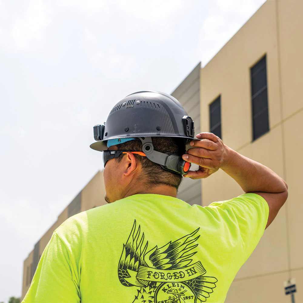 Klein Tools SPARTAN Carbon Fiber Vented Full Brim Hard Hat, Class C with Headlamp, Model 60514 - Image 12