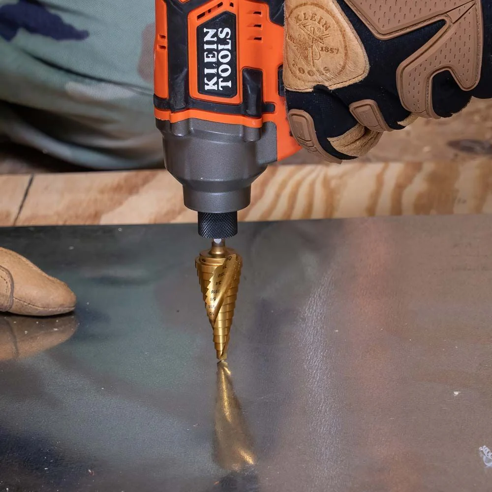 Klein Tools Step Drill Bit, Spiral Double-Fluted, 1/4 Inch to 3/4 Inch, VACO, Model 25963* - Image 8