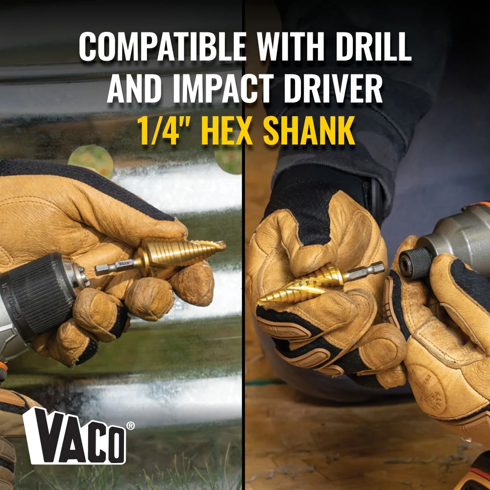 Klein Tools Step Drill Bit, Spiral Double-Fluted, 7/8 Inch to 1-3/8 Inch, VACO, Model 25960* - Image 3