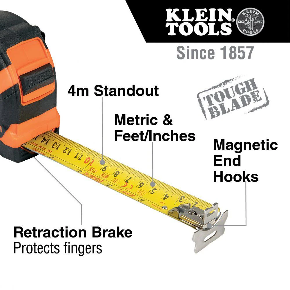 Klein Tools Tape Measure, 7.5-Meter Magnetic Double-Hook, Model 9375 - Image 3