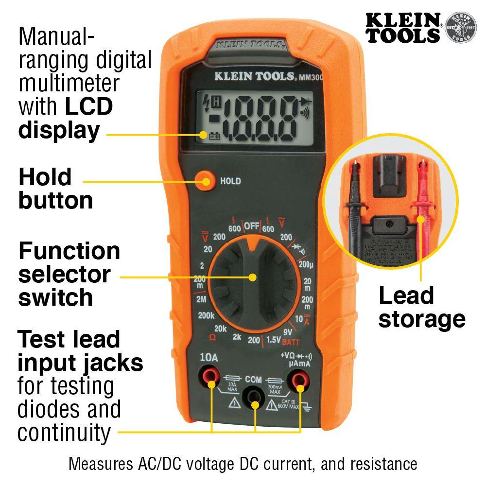 Klein Tools Test Kit with Multimeter, Non-Contact Volt Tester, Receptacle Tester, Model 69149P - Image 4