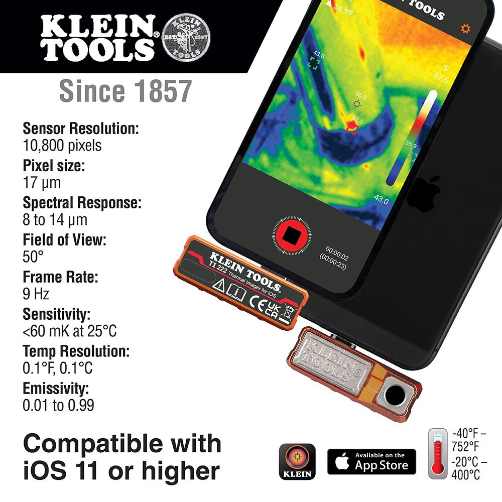 Klein Tools Thermal Imager for iOS Devices, Model TI222* - Image 2