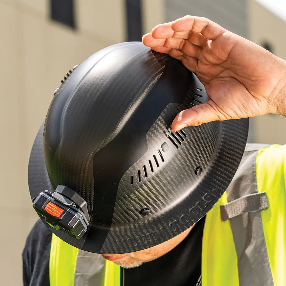 Klein Tools TITAN Carbon Fiber Vented Full Brim Hard Hat, Class C with Headlamp, Model 60512 - Image 10