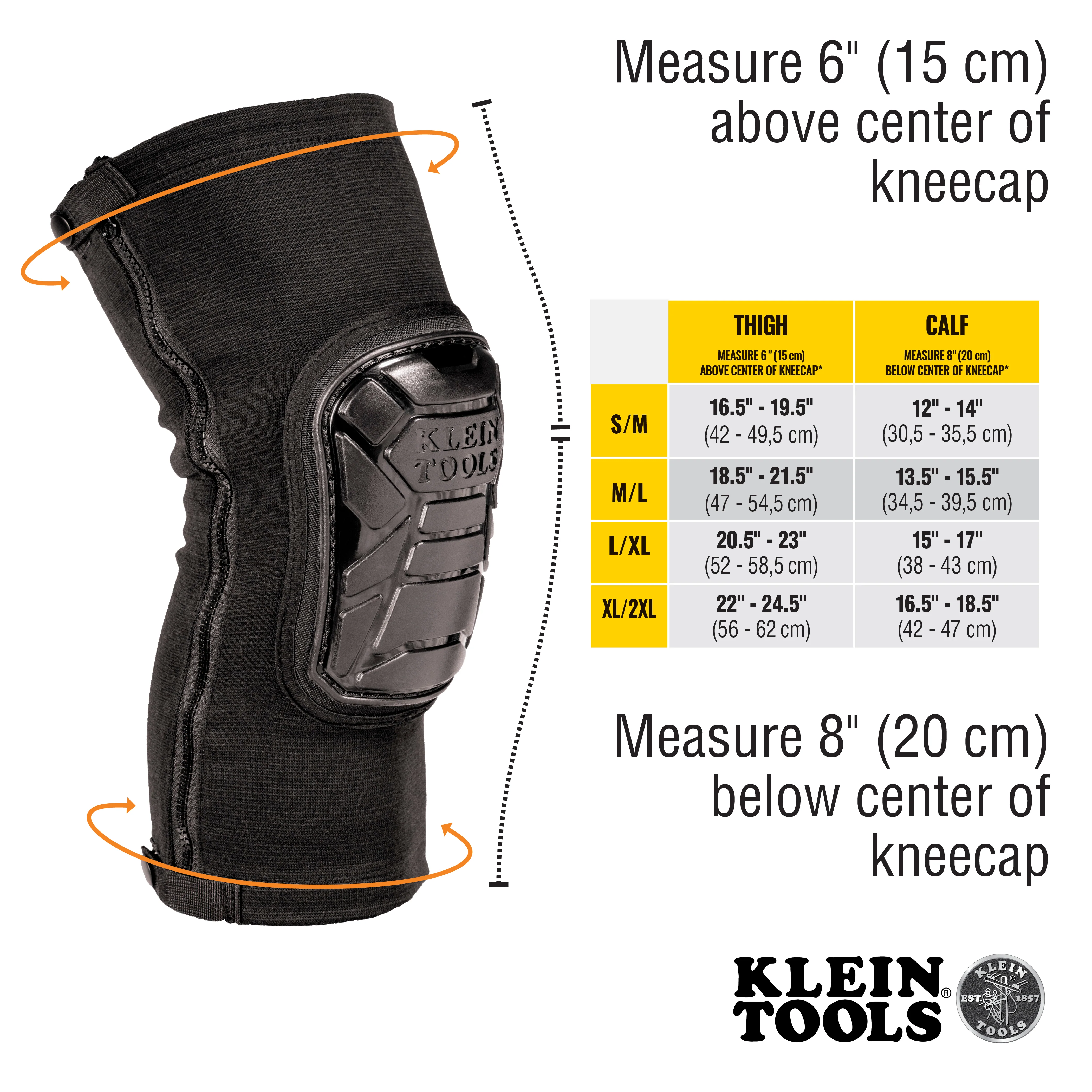 Klein Tools Tough-Flex Knee Pad Sleeve, Medium/Large, Model 60629* - Image 6
