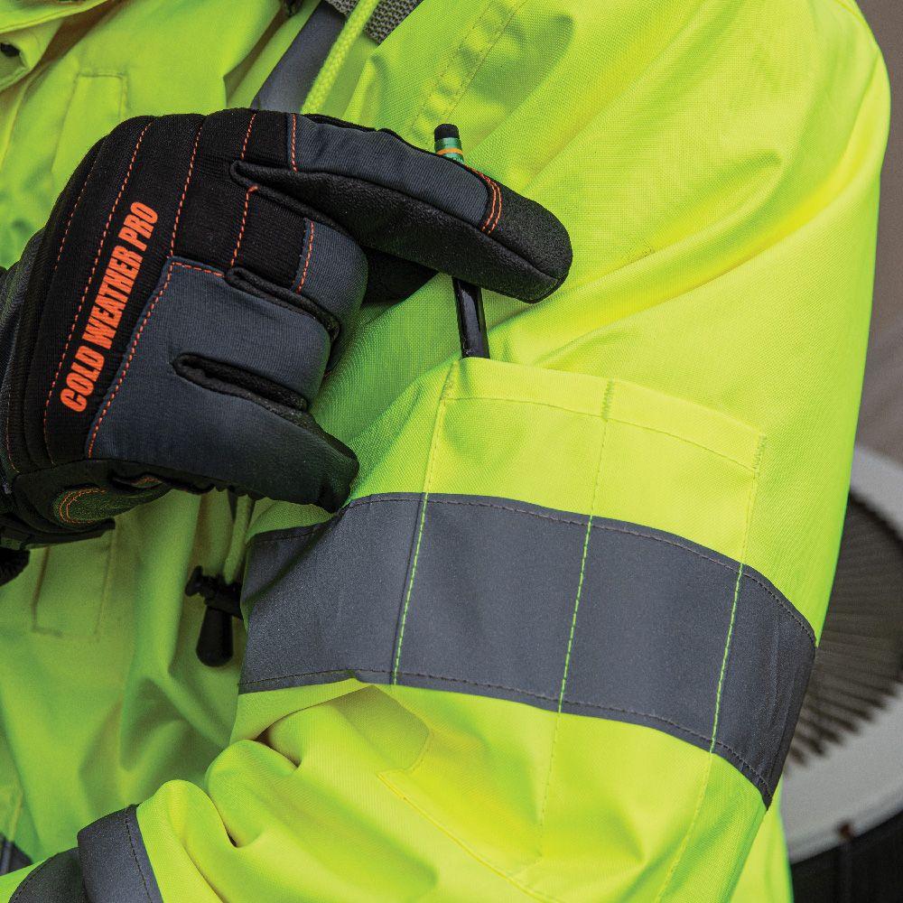 Klein Tools XLarge High-Visibility Yellow Winter Bomber Jacket, Model 60380 - Image 8