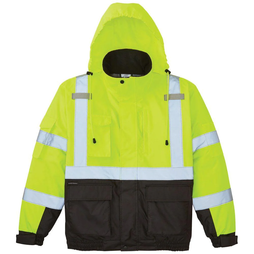 Klein Tools XXLarge High-Visibility Yellow Winter Bomber Jacket, Model 60501