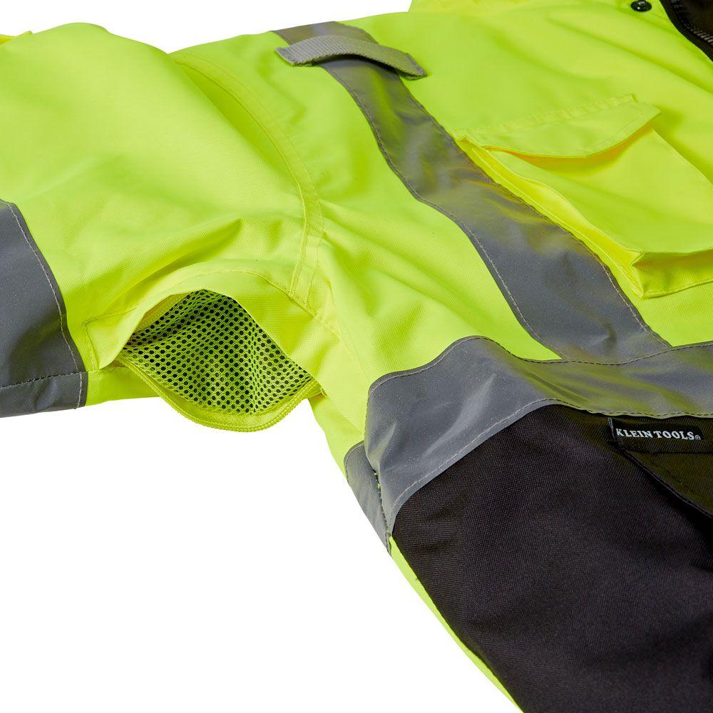 Klein Tools XXLarge High-Visibility Yellow Winter Bomber Jacket, Model 60501 - Image 11