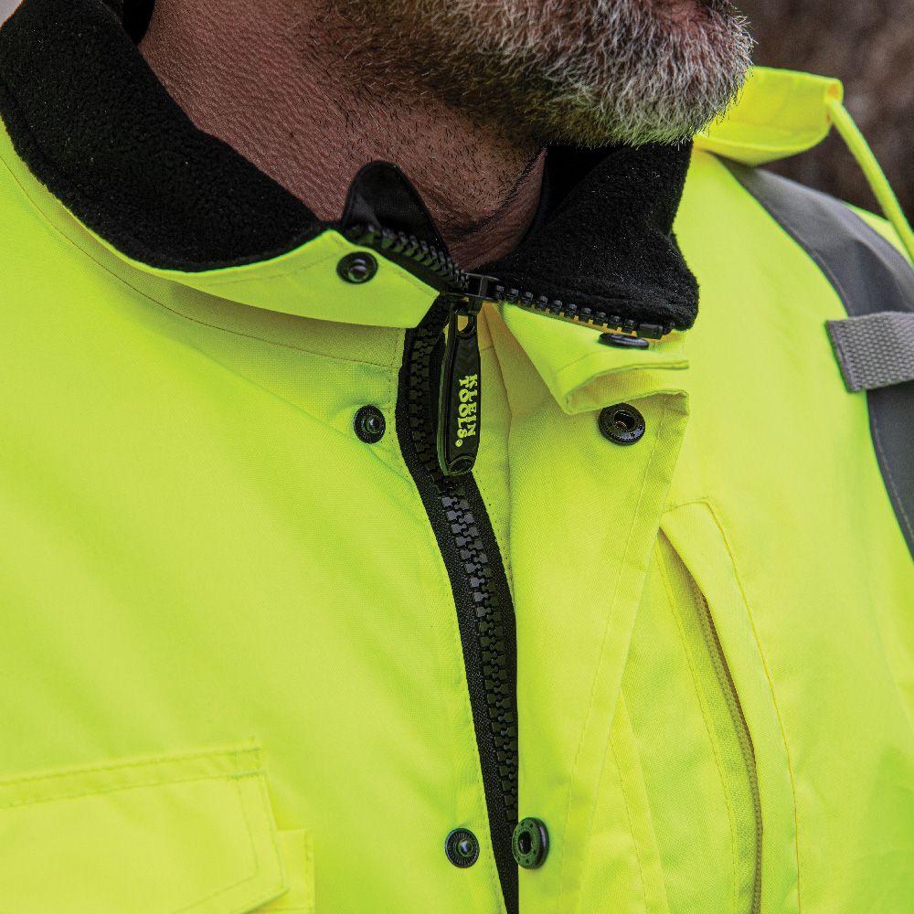 Klein Tools XXLarge High-Visibility Yellow Winter Bomber Jacket, Model 60501 - Image 3