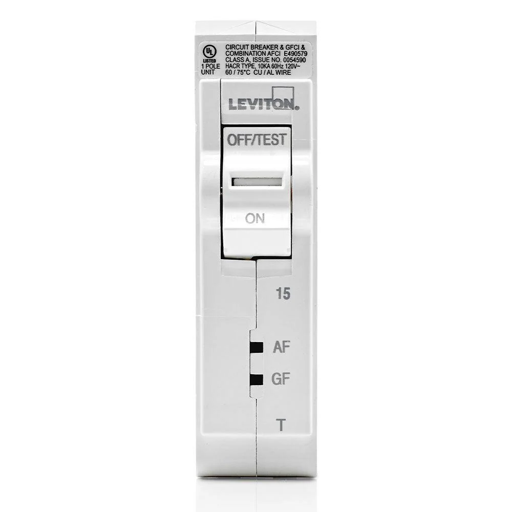 Leviton 1-Pole 15A 120V AFCI/GFCI Thermal Magnetic Breaker, Model LB115-DFT - Image 2