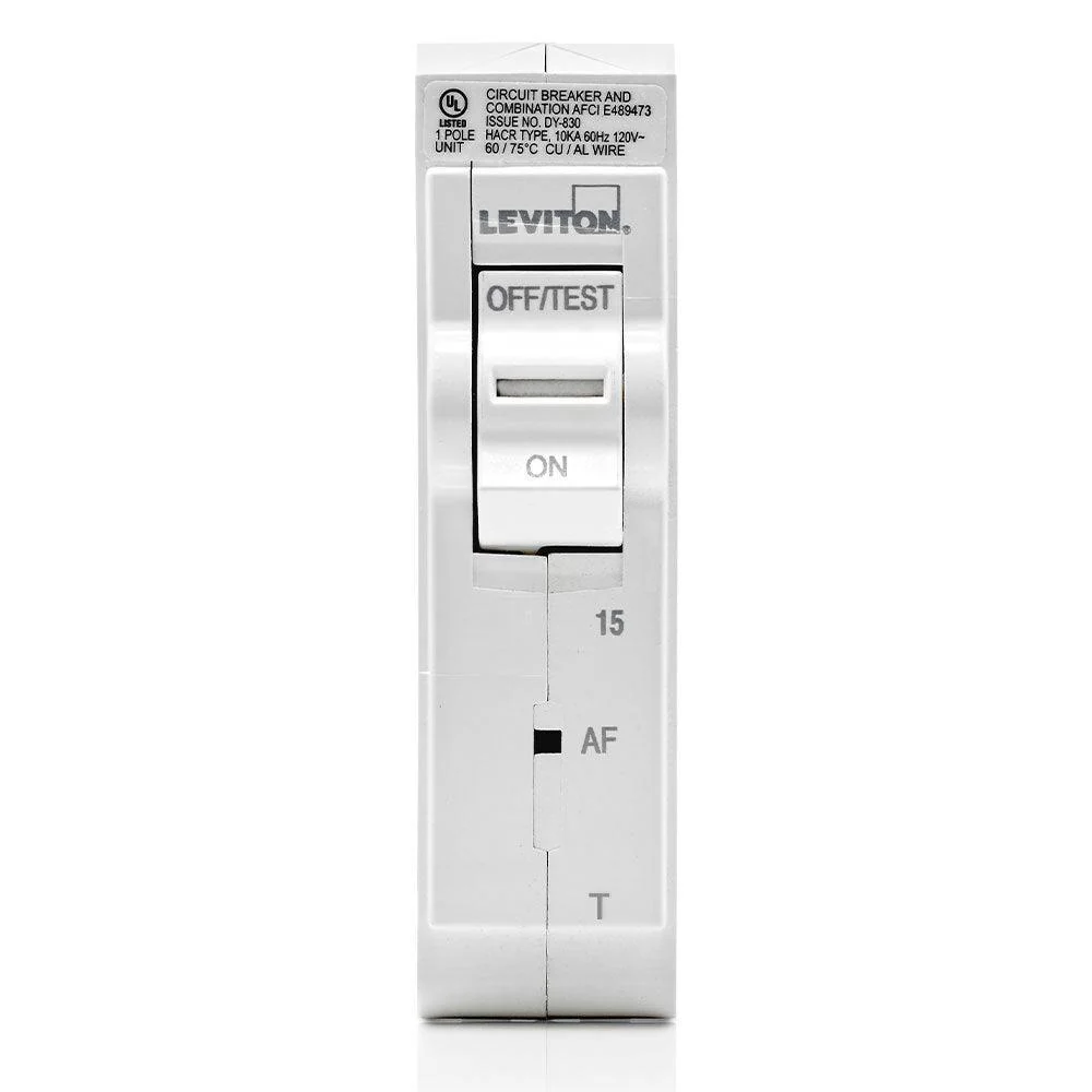 Leviton 1-Pole 15A 120V AFCI Thermal Magnetic Breaker, Model LB115-AFT - Image 2