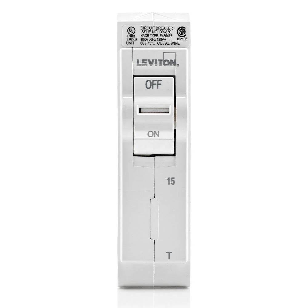 Leviton 1-Pole 15A 120V Standard Thermal Magnetic Breaker, Model LB115-T - Image 2