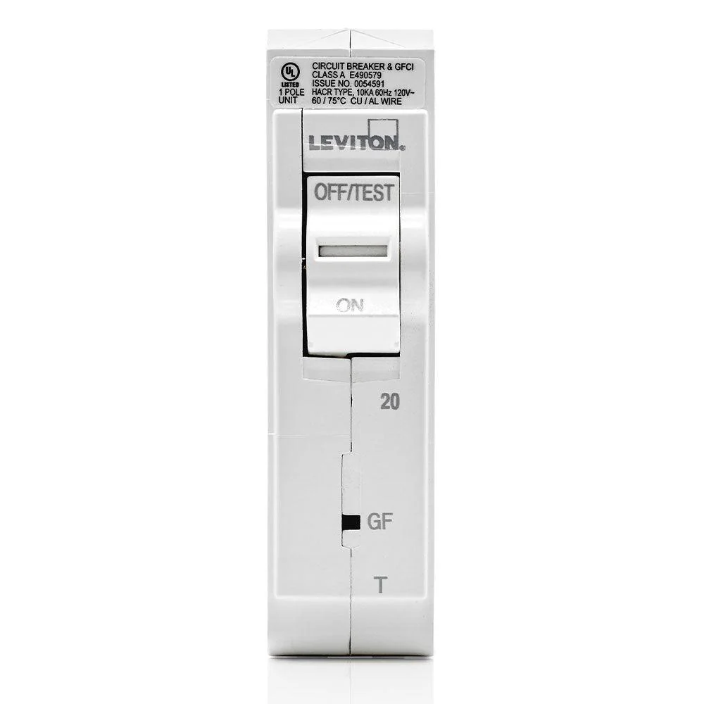 Leviton 1-Pole 20A 120V GFCI Thermal Magnetic Breaker, Model LB120-GFT - Image 2