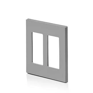 Leviton 2-Gang Decora Screwless Wallplate (Grey) Model 80309 - Image 2
