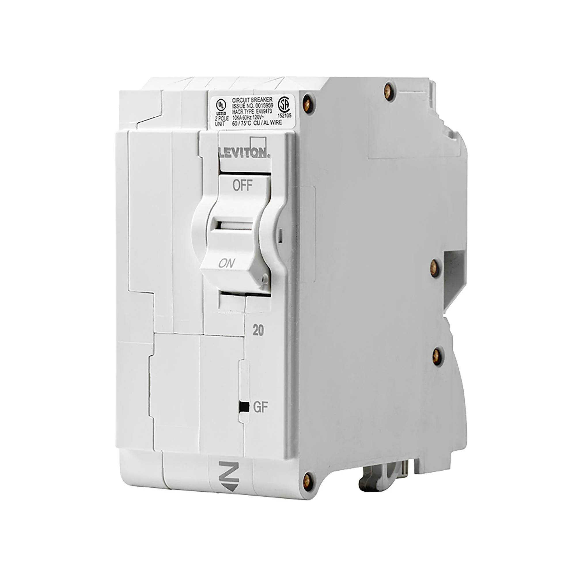 Leviton 2-Pole 20A 120/240V GFPE Plug-On Circuit Breaker, Model LB220-004* - Image 2