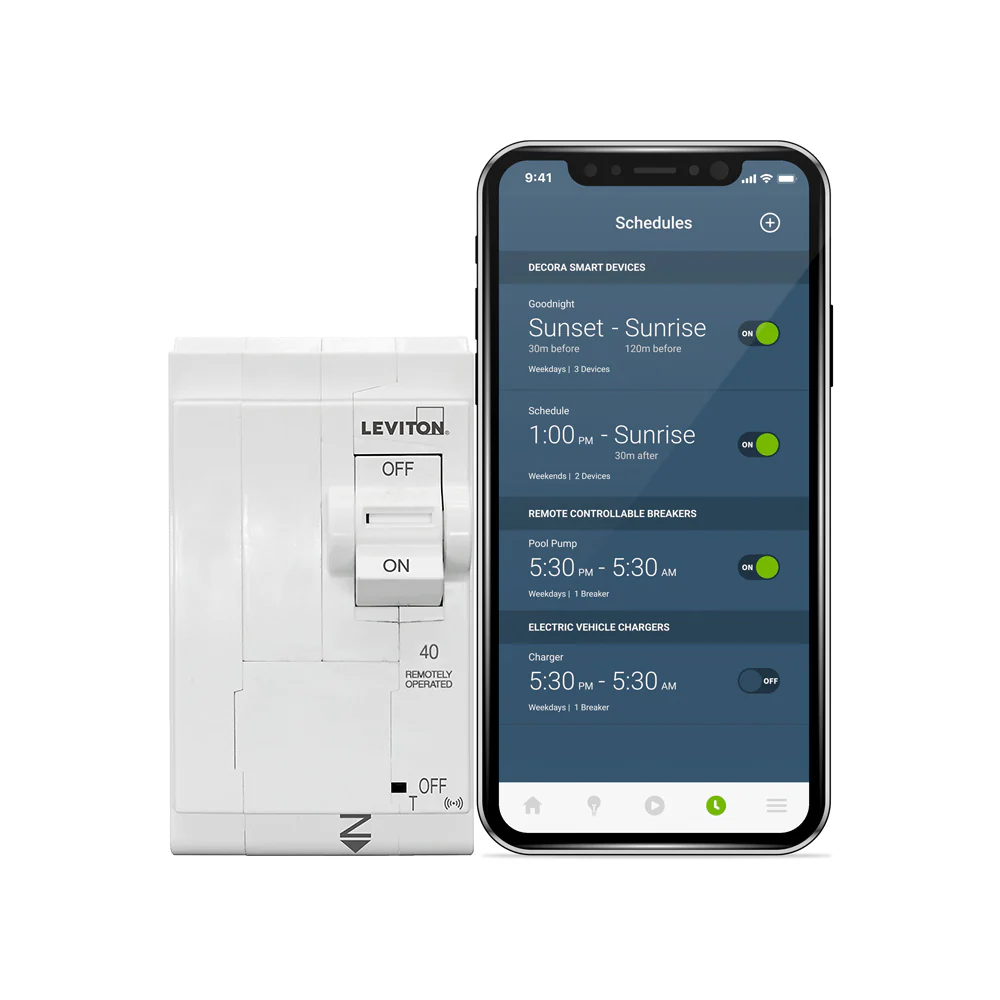 Leviton 2nd Gen SMART 2-Pole 40A Standard Circuit Breaker, Model LB240-ST*
