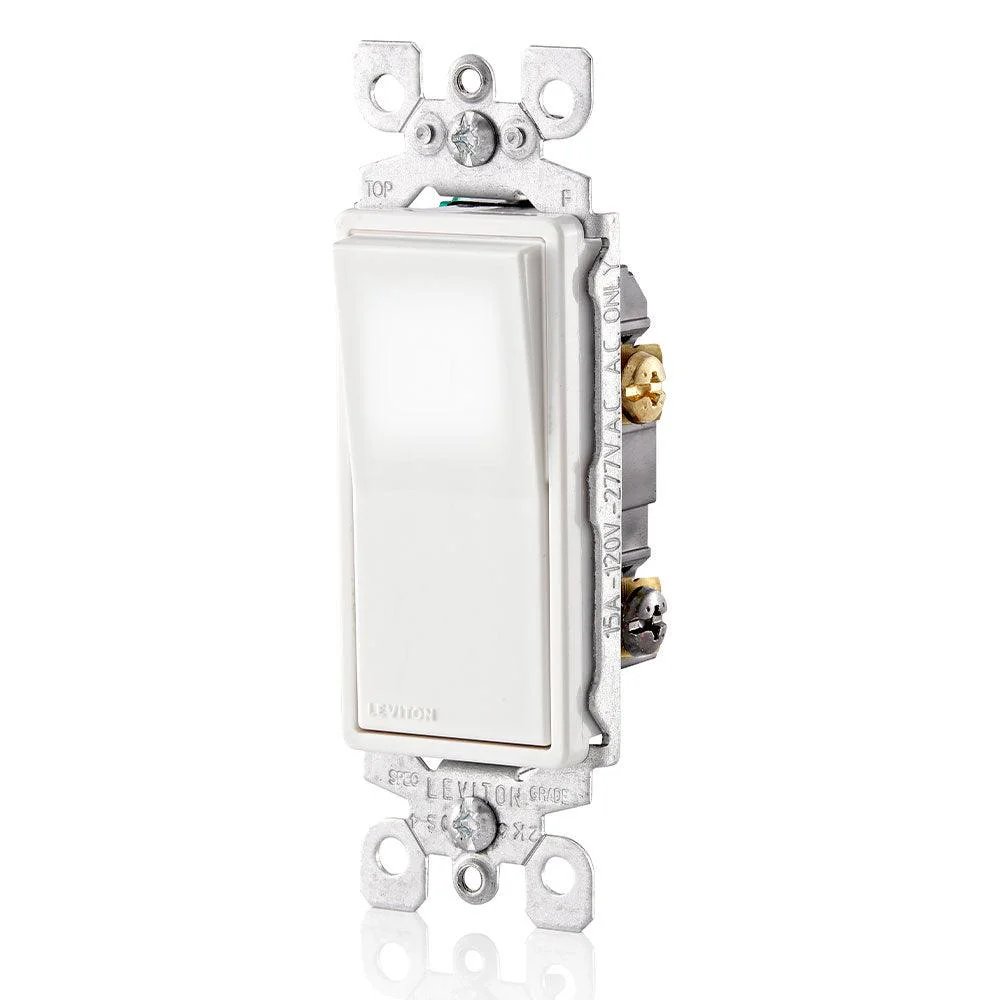 Leviton 15Amp Decora LED Illuminated Rocker 3-Way Switch, Model L5613-2W - Image 2