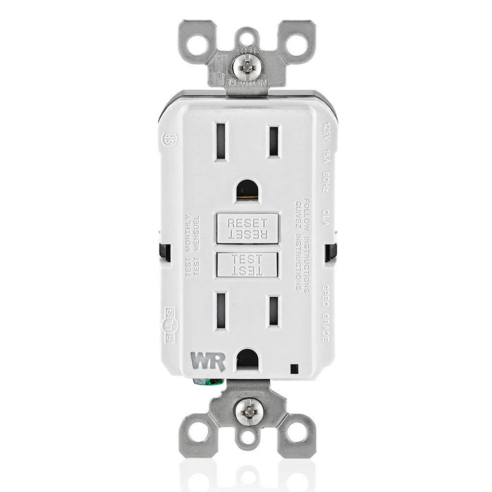 Leviton Package of 2 GFCI Tamper-Resistant Receptacles with Wallplates, Model GFTR1-784 - Image 4
