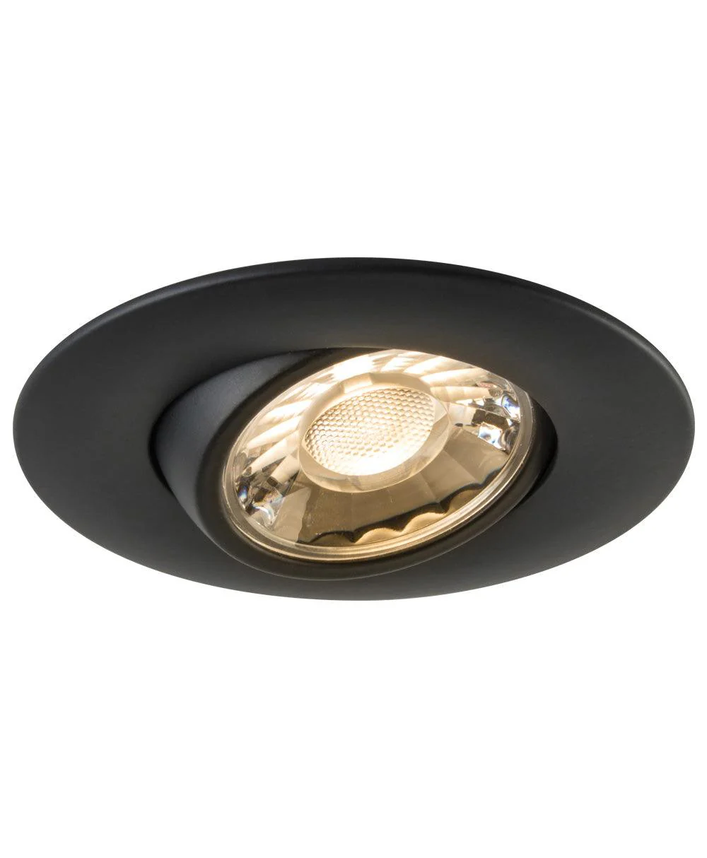Liteline 3" Luna Black Gimbal Recessed Fixture, Soft White (3000k), Model RA3-7G-30K-90BK*