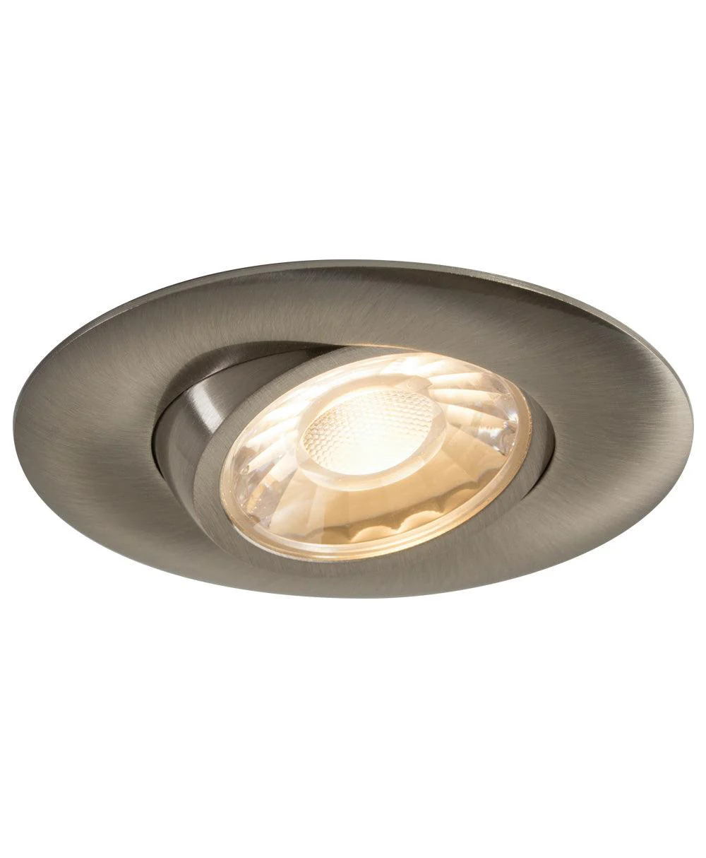 Liteline 3" Luna Brushed Nickel Gimbal Recessed Fixture, Soft White (3000k), Model RA3-7G-30K-90BN*