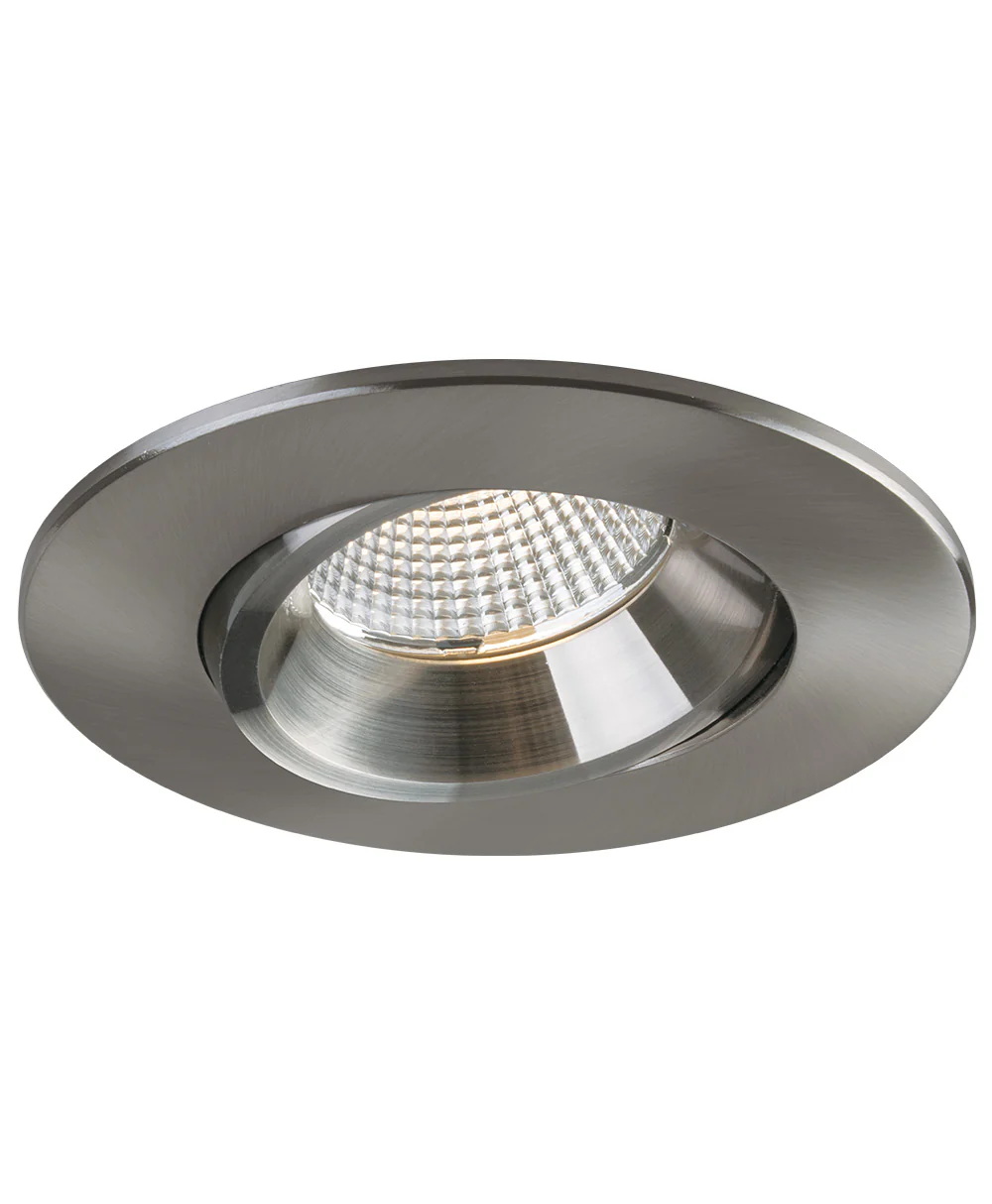 Liteline 4" LUNA LED Round Regressed Gimbal Recessed Fixture Brushed Nickel